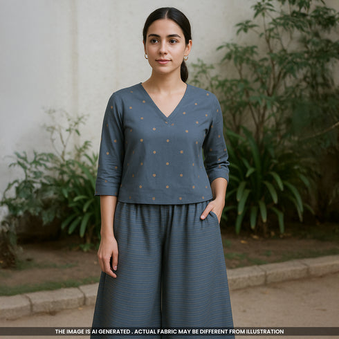 Lurex Handloom Cotton Fabric- F3865